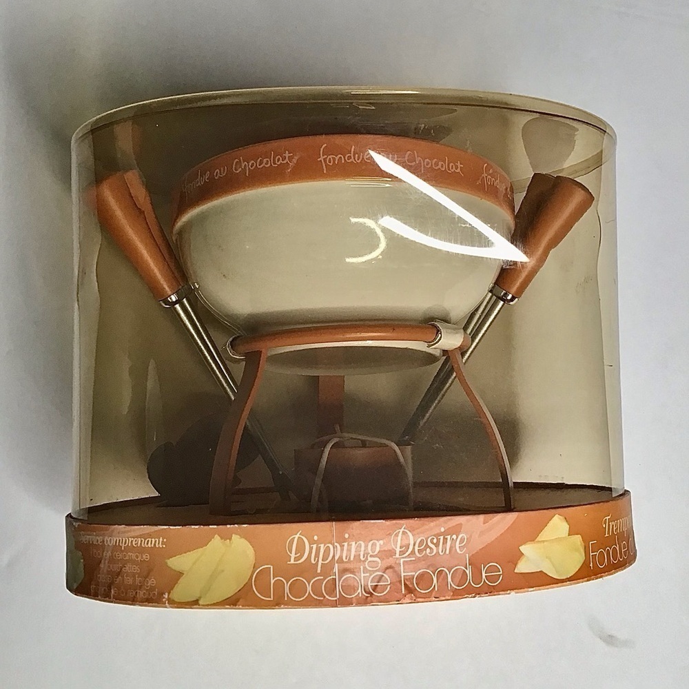 Small Dipping Desire Chocolate Fondue Set Tea Light Dip Cake Marshmallows Fruits - Picture 4 of 6